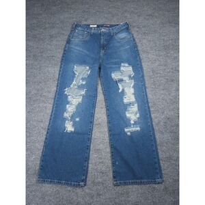 Anthropologie Pilcro Baggy Wide Leg Jeans Women's 29P Blue Distressed NWT